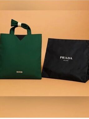 Prada Green and Black Tote Bag